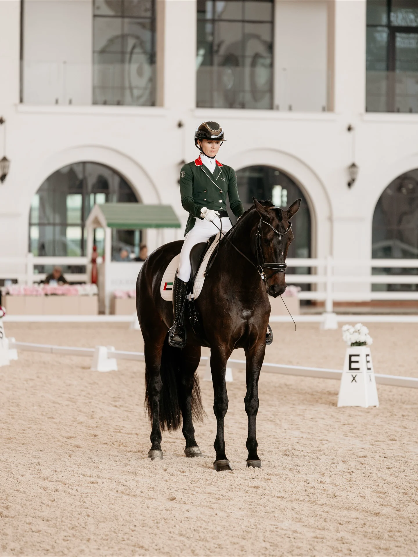 Natalie Lankester competing in dressage