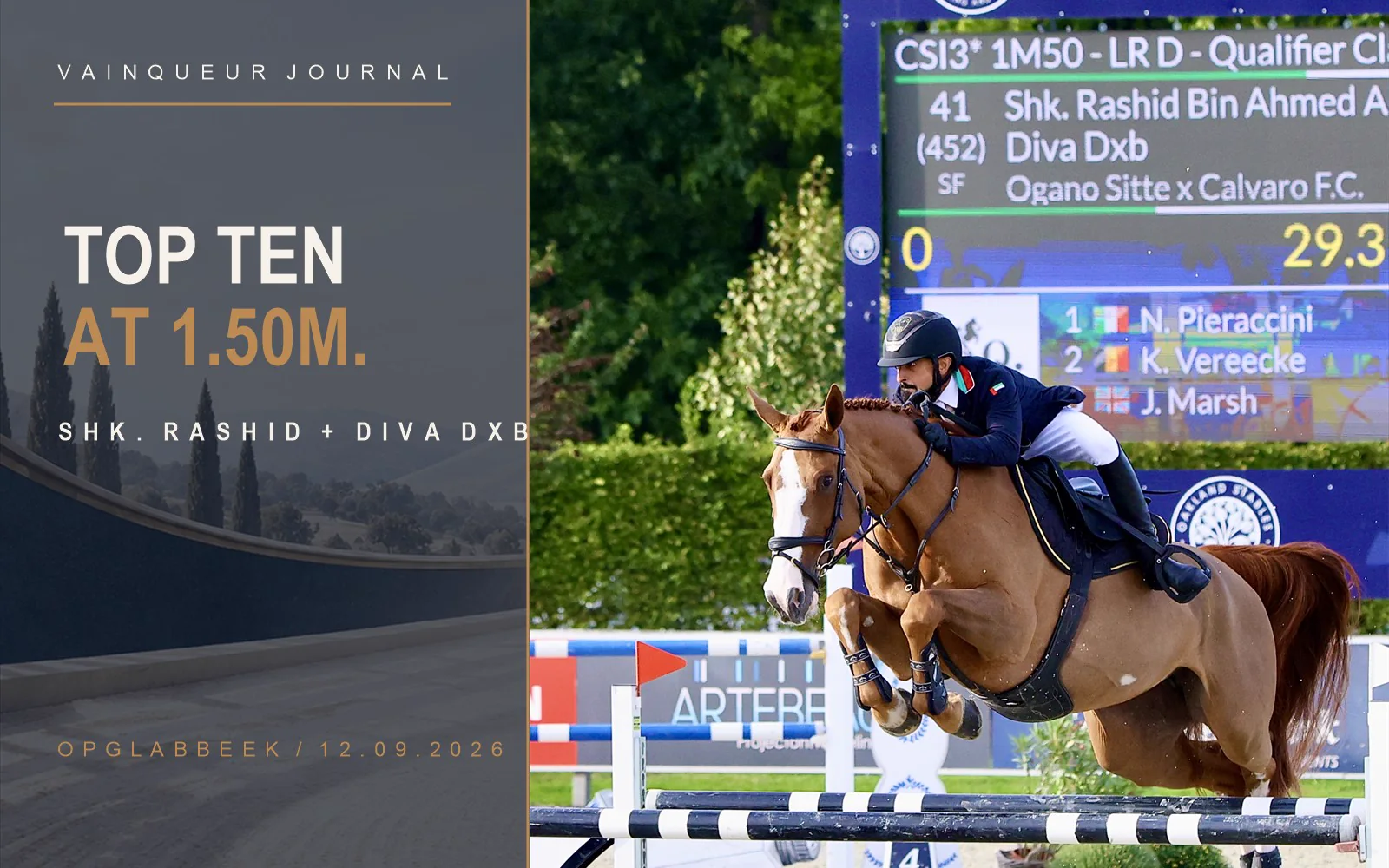 Shk. Rashid bin Ahmed Al Maktoum e Diva DXB competindo em Opglabbeek