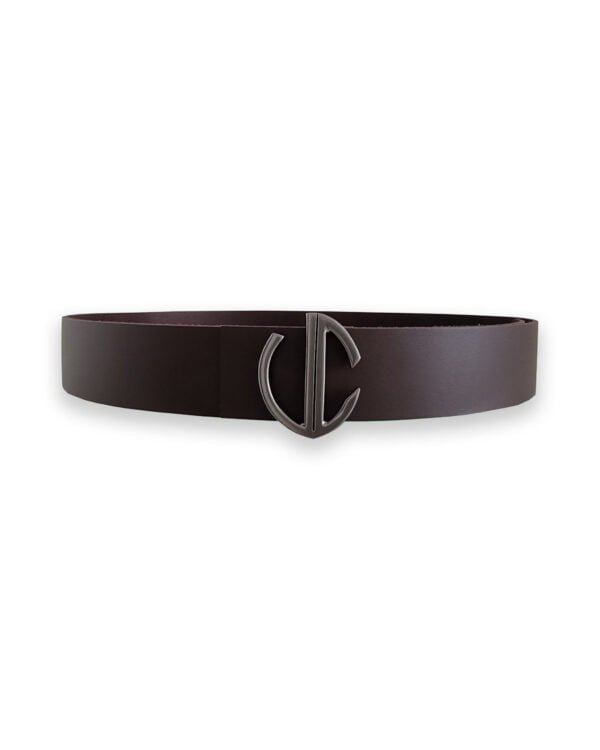 Vainqueur Cheval Brown Leather Belt with Silver Metal Buckle